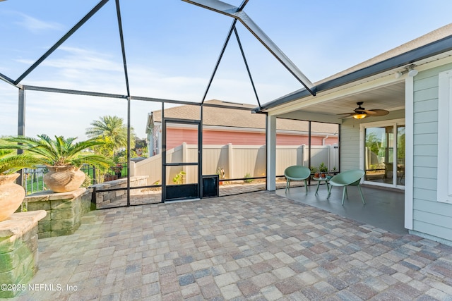 186 Ocean Cay Blvd, Saint Augustine, FL 32080 - view of patio featuring a ceiling fan and a lanai