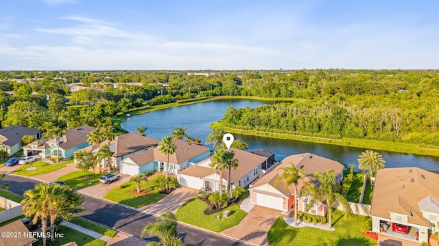 186 Ocean Cay Blvd, Saint Augustine, FL 32080 - aerial perspective of suburban area featuring a nearby body of water and a heavily wooded area