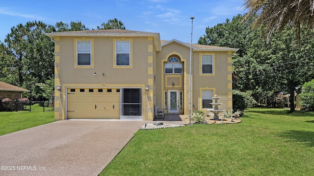 124 Lindsay Dr, Palm Coast, FL 32137 - view of front facade featuring concrete driveway, a garage, and stucco siding