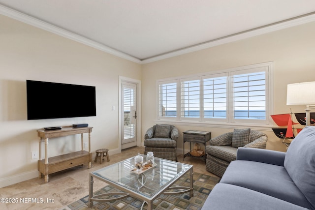278 Sandcastles Ct, Fernandina Beach, FL 32034 - living room with crown molding and baseboards