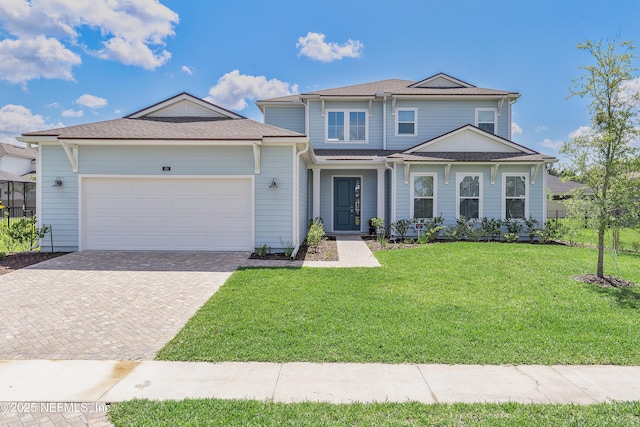 144 Waverly Way, Saint Johns, FL 32259 - traditional-style house featuring a garage, decorative driveway, and a front lawn