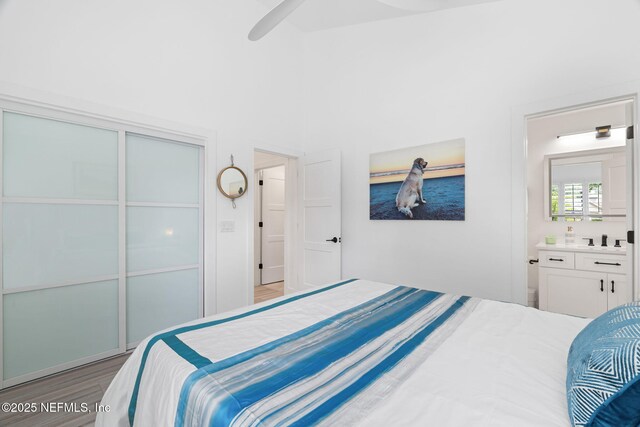 33 Loggerhead Ln, Ponte Vedra Beach, FL 32082 - bedroom with wood finished floors, a closet, and ceiling fan