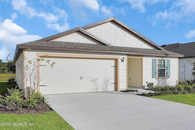 37135 Whippoorwill Ct, Hilliard, FL 32046 - view of front of home with driveway, a garage, and a shingled roof