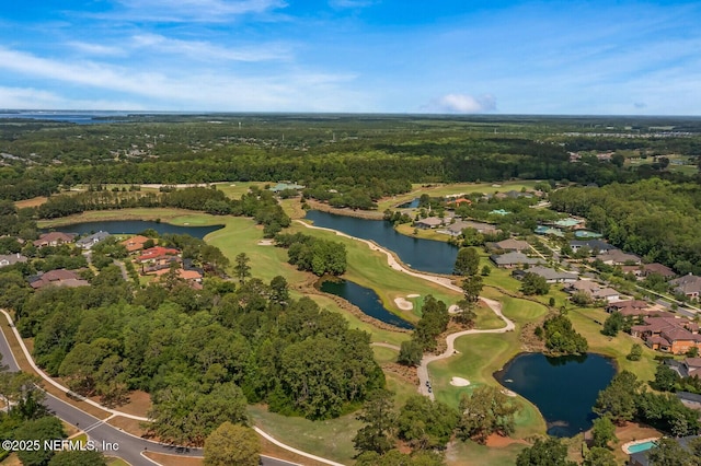 2624 Oakgrove Ave, Saint Augustine, FL 32092 - aerial overview of property's location featuring nearby suburban area, a golf club, a large body of water, and a heavily wooded area