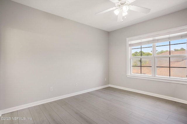 2624 Oakgrove Ave, Saint Augustine, FL 32092 - unfurnished room with wood finished floors, baseboards, and a ceiling fan