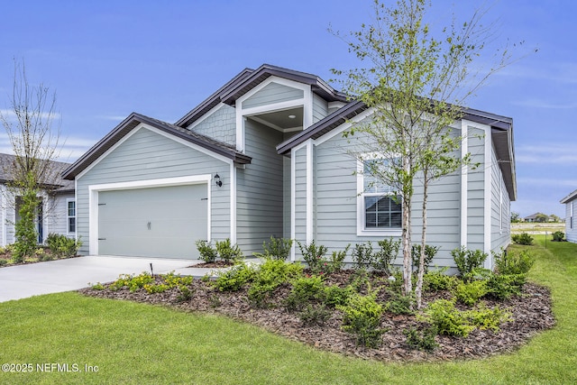 37322 Whisper Way, Hilliard, FL 32046 - view of front of house with driveway, an attached garage, and a front lawn