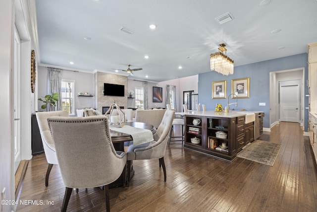 228 Rum Runner Way, Saint Johns, FL 32259 - dining space featuring healthy amount of natural light, baseboards, dark wood-style flooring, recessed lighting, and a ceiling fan
