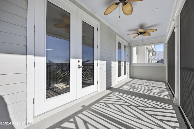 228 Rum Runner Way, Saint Johns, FL 32259 - unfurnished sunroom featuring french doors and a ceiling fan