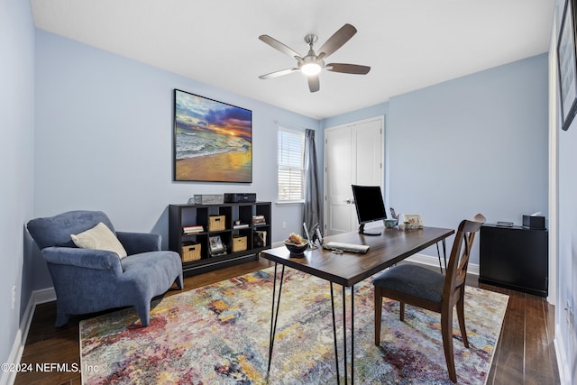 228 Rum Runner Way, Saint Johns, FL 32259 - office with wood finished floors, ceiling fan, and baseboards
