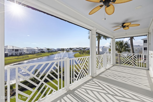 228 Rum Runner Way, Saint Johns, FL 32259 - unfurnished sunroom featuring a residential view and a water view