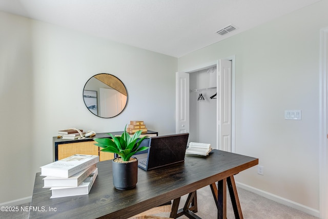 573 Holly Lakes Dr, Orange Park, FL 32073 - home office featuring baseboards and carpet floors
