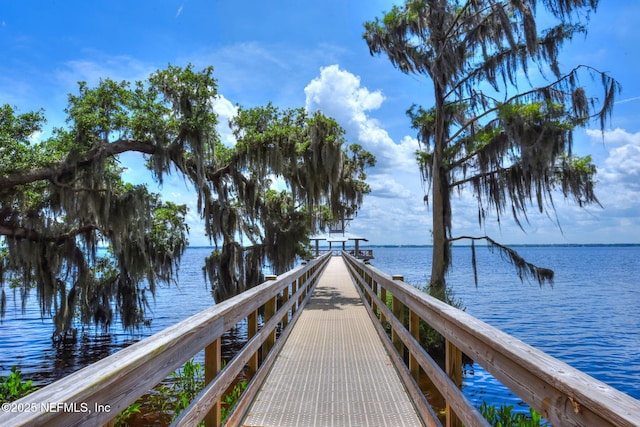 dock featuring a water view