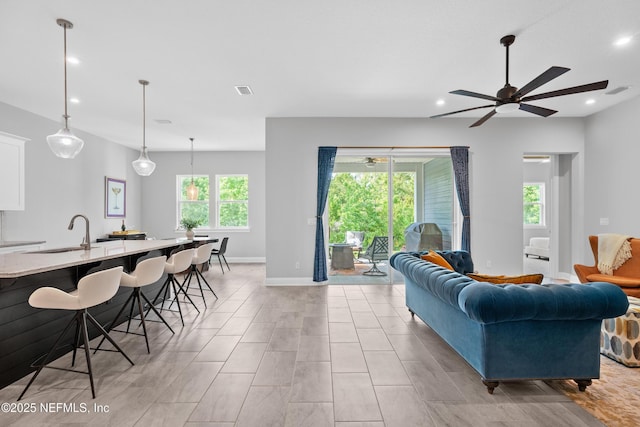 241 Oak Shadow Pl, Saint Johns, FL 32259 - living room with recessed lighting and a ceiling fan