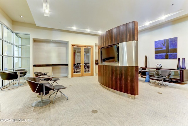 welcome area featuring french doors
