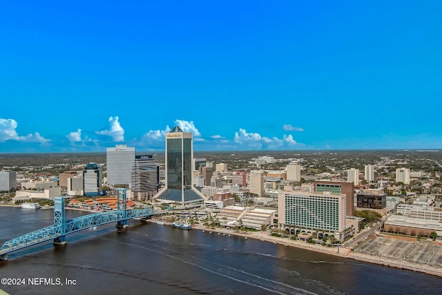 view of city with a notable bridge and a large body of water