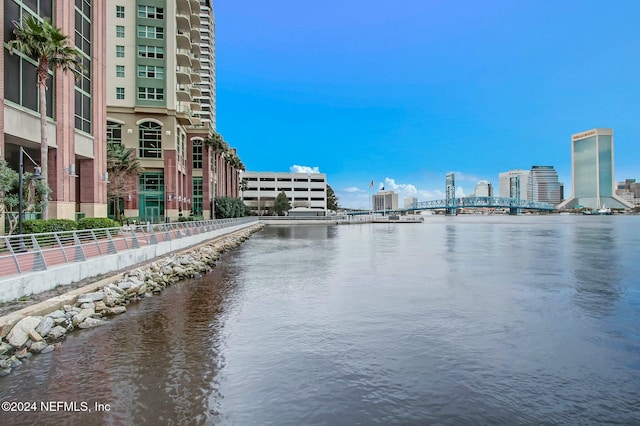 water view featuring nearby urban area