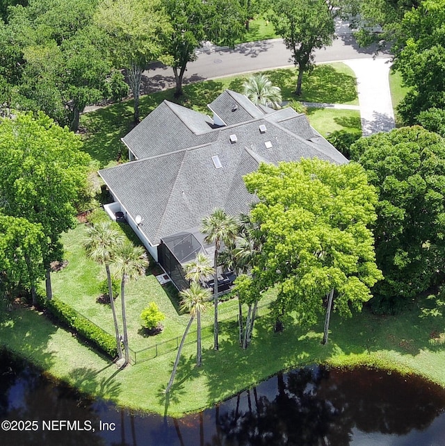 view from above of property featuring a large body of water