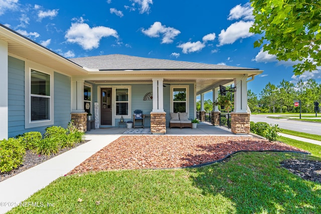 929 Keystone Corners Blvd, Saint Johns, FL 32259 - covered porch with a yard