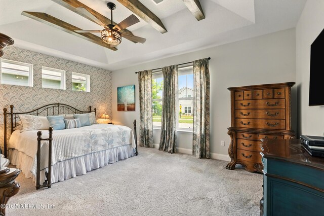 929 Keystone Corners Blvd, Saint Johns, FL 32259 - bedroom with baseboards, carpet, wallpapered walls, and ceiling fan