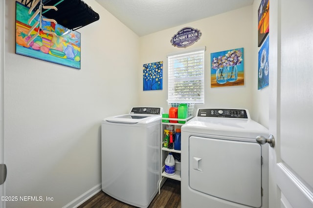 499 Ashby Landing Way, Saint Augustine, FL 32086 - washroom with separate washer and dryer, dark wood-style floors, and baseboards