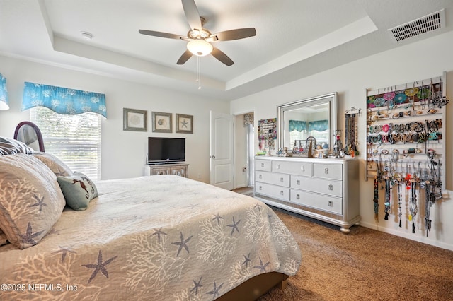 499 Ashby Landing Way, Saint Augustine, FL 32086 - bedroom featuring a raised ceiling, carpet, and ceiling fan