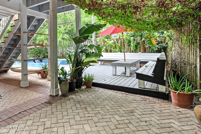 224 Bowles St, Neptune Beach, FL 32266 - view of patio / terrace with stairs and a deck
