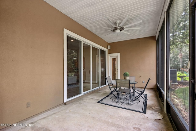 2214 Links Dr, Fleming Island, FL 32003 - unfurnished sunroom with a ceiling fan and plenty of natural light