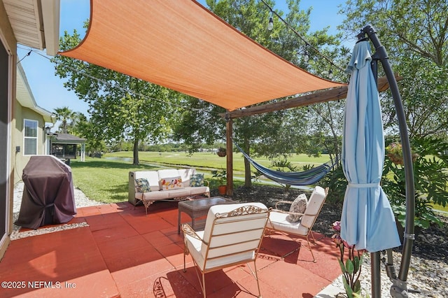 4956 Cypress Links Blvd, Elkton, FL 32033 - view of patio / terrace featuring outdoor lounge area and a gazebo