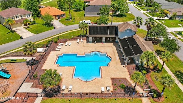 4956 Cypress Links Blvd, Elkton, FL 32033 - aerial perspective of suburban area with a pool area