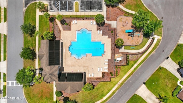 4956 Cypress Links Blvd, Elkton, FL 32033 - drone / aerial view of a pool
