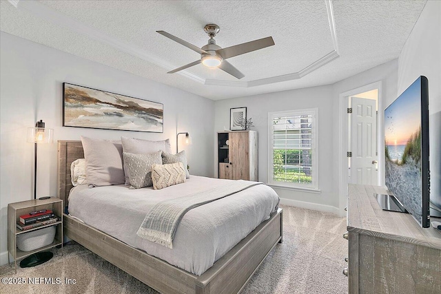 201 Royal Tern Rd N, Ponte Vedra Beach, FL 32082 - carpeted bedroom featuring a textured ceiling, baseboards, and ceiling fan