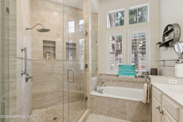 95050 Barclay Pl Unit 5B, Fernandina Beach, FL 32034 - full bath featuring a shower stall, a garden tub, and vanity