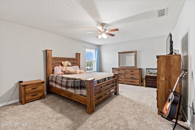 1479 King Rail Ln, Middleburg, FL 32068 - carpeted bedroom featuring ceiling fan and a textured ceiling