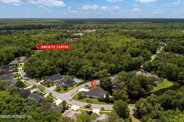 400 Big Tree Rd, Ponte Vedra Beach, FL 32082 - aerial overview of property's location with a heavily wooded area and nearby suburban area
