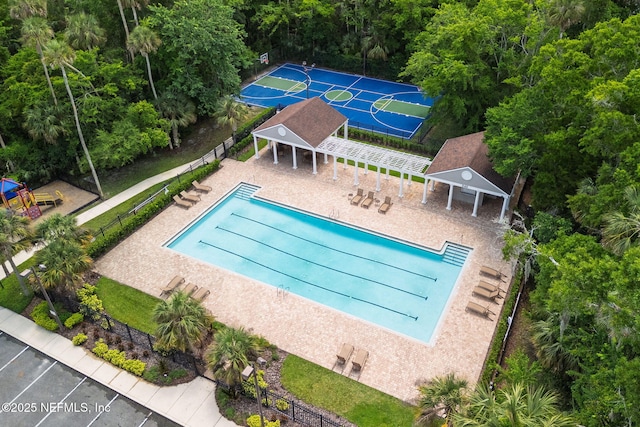 400 Big Tree Rd, Ponte Vedra Beach, FL 32082 - community pool featuring fence, a pergola, and community basketball court