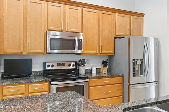 71 Irish Rose Rd, Saint Augustine, FL 32092 - kitchen featuring stainless steel appliances and dark stone counters