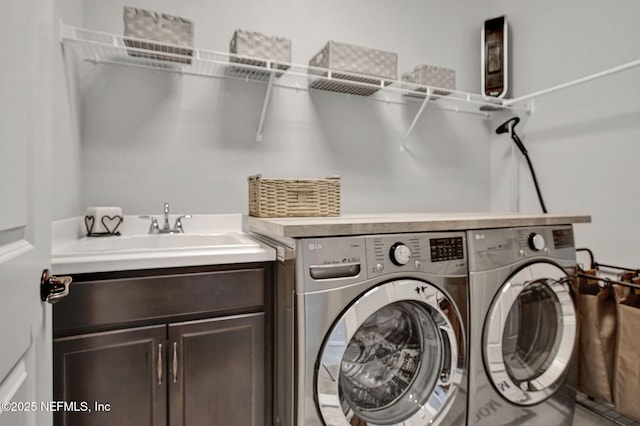 252 Pine Haven Dr, Saint Johns, FL 32259 - washroom featuring washer and clothes dryer and cabinet space