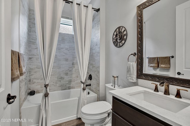 252 Pine Haven Dr, Saint Johns, FL 32259 - bathroom featuring shower / bath combo with shower curtain, toilet, and vanity