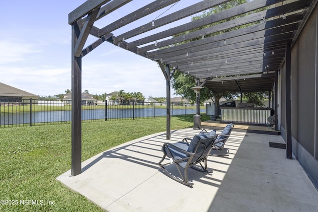1456 Coopers Hawk Way, Middleburg, FL 32068 - view of patio featuring a pergola and a water view