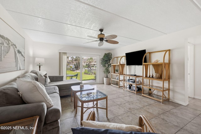 8550 A1A S Unit 340, Saint Augustine, FL 32080 - living area featuring ceiling fan and light tile patterned floors