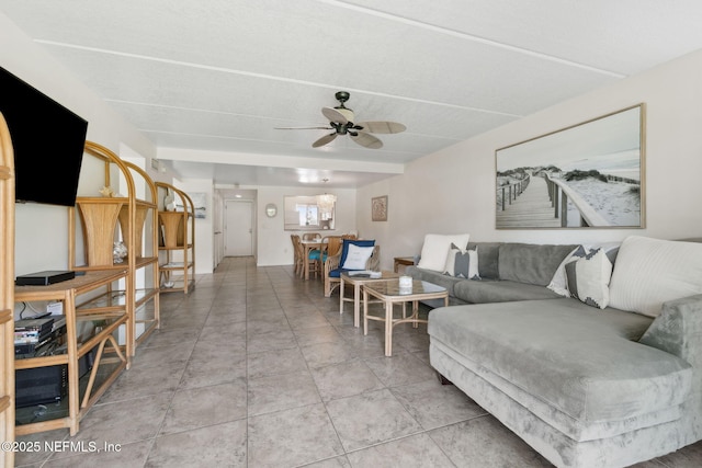 8550 A1A S Unit 340, Saint Augustine, FL 32080 - living room featuring ceiling fan