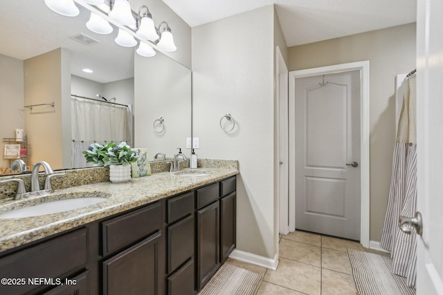 3228 Deer Creek Dr, Middleburg, FL 32068 - full bathroom with baseboards, tile patterned flooring, and double vanity