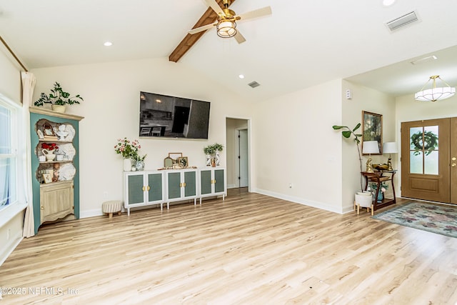 4282 Wolfe Dr, Macclenny, FL 32063 - living area featuring light wood-type flooring, a ceiling fan, baseboards, and recessed lighting