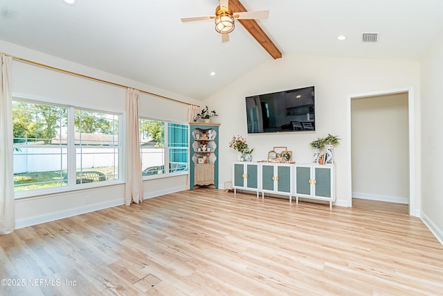 4282 Wolfe Dr, Macclenny, FL 32063 - unfurnished living room featuring ceiling fan, wood finished floors, baseboards, and recessed lighting