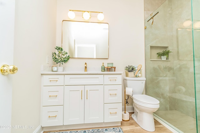 4282 Wolfe Dr, Macclenny, FL 32063 - full bathroom featuring tiled shower, baseboards, toilet, and vanity