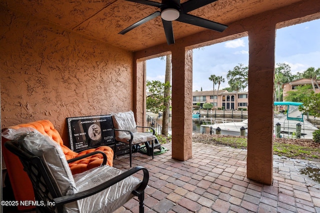 5375 Ortega Farms Blvd Unit 408, Jacksonville, FL 32210 - view of patio / terrace featuring a ceiling fan