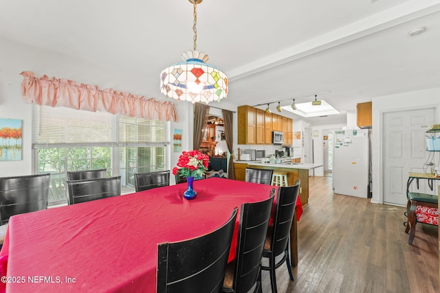 2995 Thunder Rd, Middleburg, FL 32068 - dining area featuring wood finished floors and rail lighting