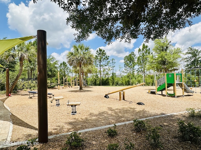 view of community jungle gym