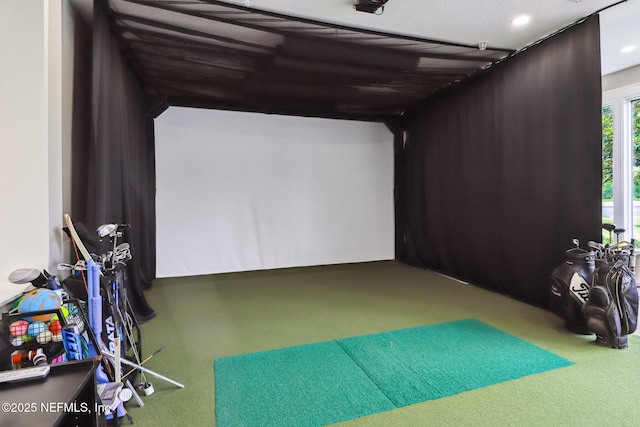 641 Thornwood Ln, Orange Park, FL 32073 - rec room with golf simulator and recessed lighting