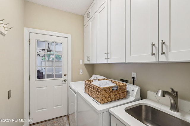 641 Thornwood Ln, Orange Park, FL 32073 - washroom with cabinet space and washing machine and clothes dryer